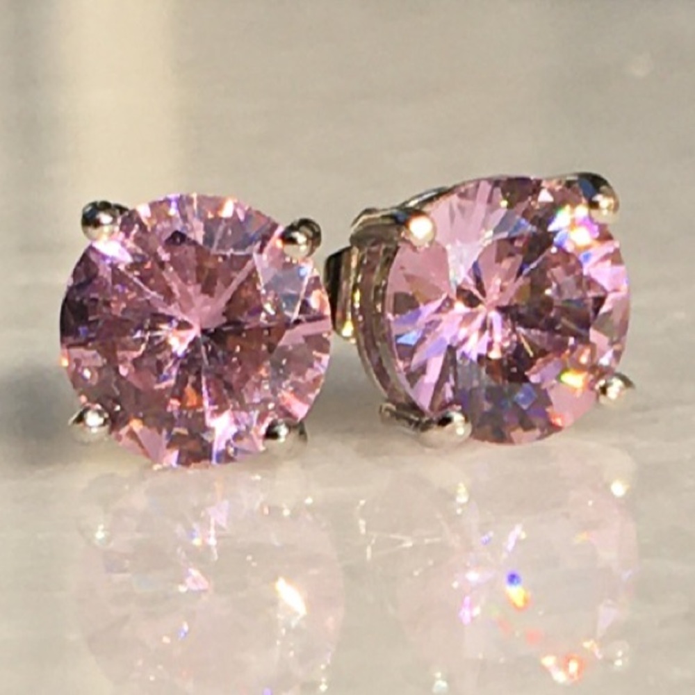 Pink Sapphire Stud Earrings